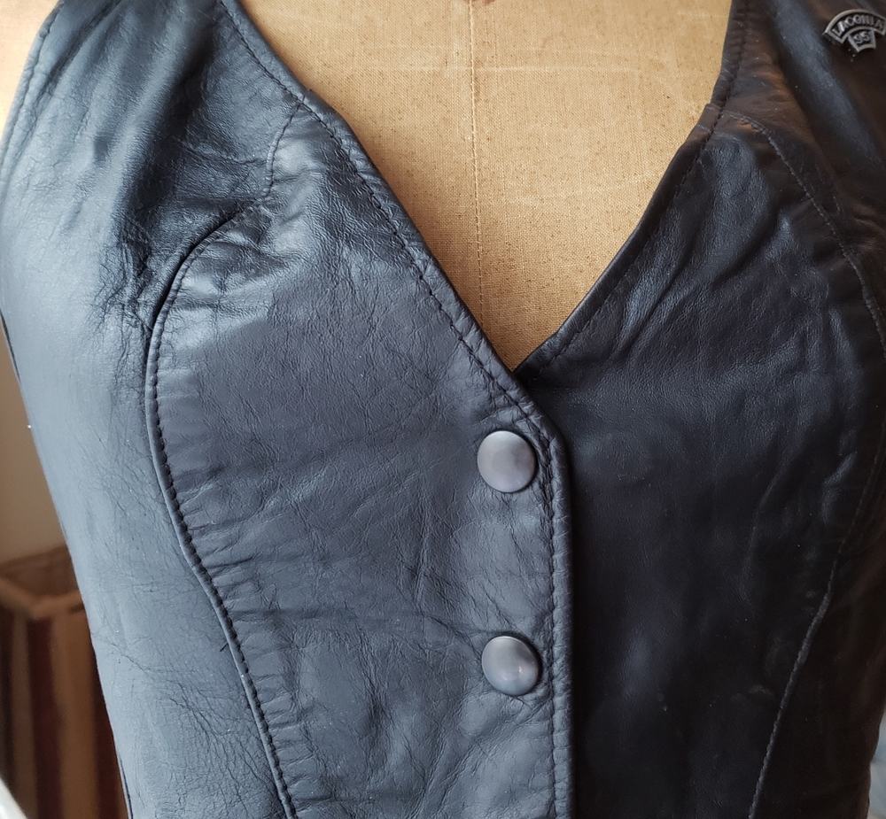 Vintage Genuine leather halter top